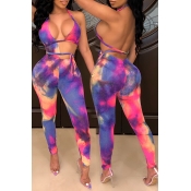 Lovely Sexy Printed Hollow-out Multicolor One-piec