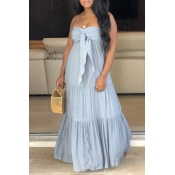 Lovely Casual Spaghetti Straps Knot Design Baby Bl