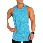 Lovely Casual Printed Blue Vest