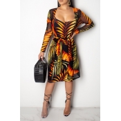 Lovely Bohemian Spaghetti Straps Printed Multicolo