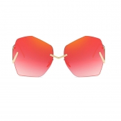 Lovely Stylish Asymmetrical Red Metal Sunglasses