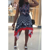 Lovely Casual Letter Printed Asymmetrical Dark Mid