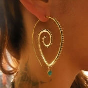 Lovely Stylish Rhinestone Decoration Gold Earring