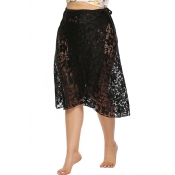 Lovely Sexy See-through Black Lace Skirt