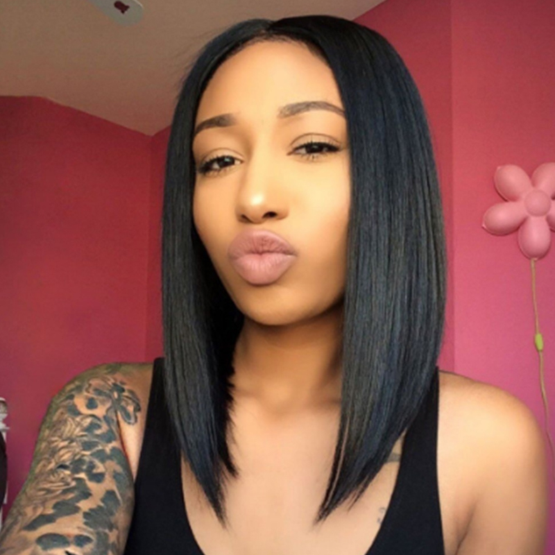 Lovely Stylish Hign-temperature Resistance Black Straight Hair