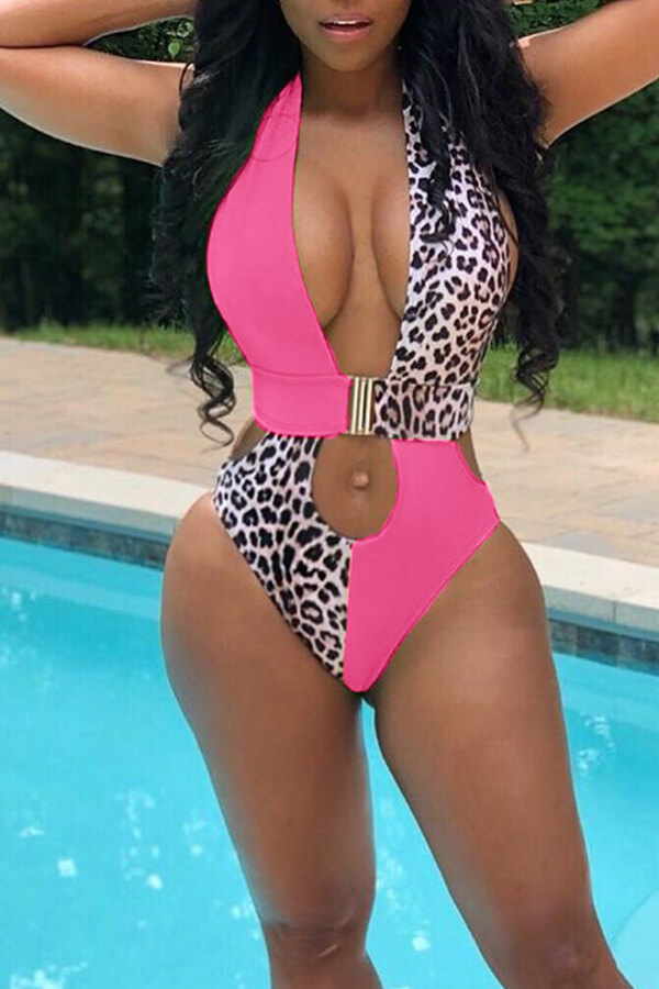 LW Leopard Print Cut Out One-piece Swimsuit