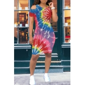 Lovely Casual O Neck Printed Hollow-out Light Pink