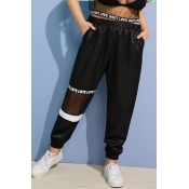Lovely Casual Letter Printed Gauze Black Plus Size