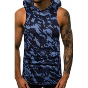 Lovely Casual Camouflage Printed Blue Vest