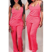 Lovely Stylish Striped Pink One-Piece Jumpsuit