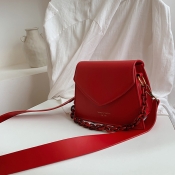 Lovely Trendy Chain Shoulder Strap PU Crossbody Ba