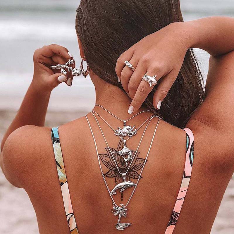 Lovely Bohemian Cascading Sliver Alloy Necklace