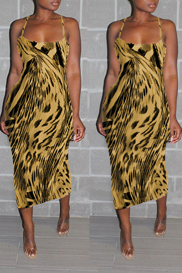 Lovely Casual Printed Multicolor Mid Calf Dress