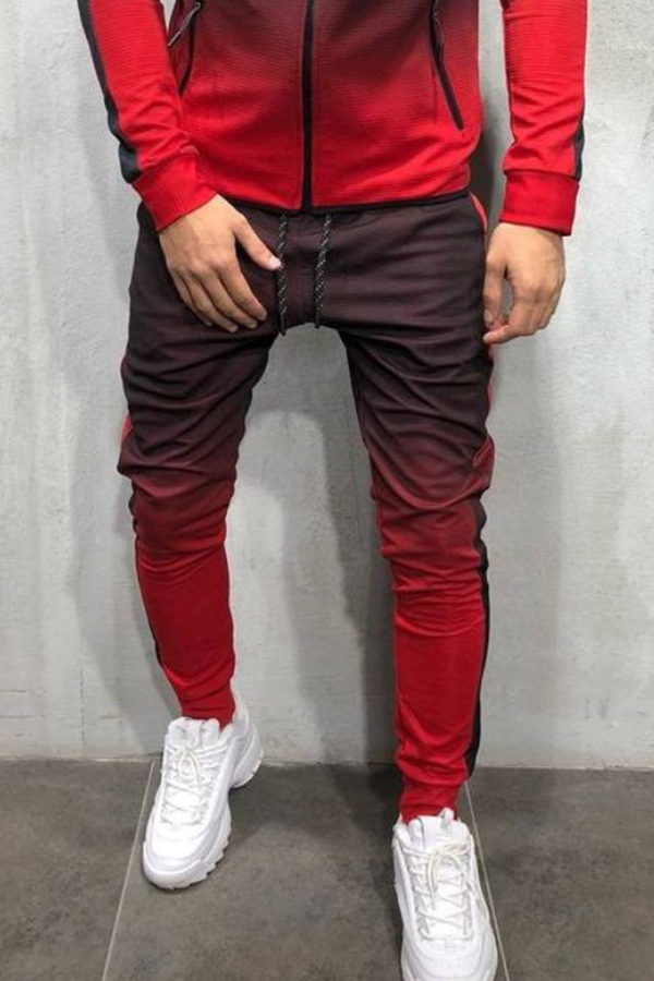 Lovely Casual Patchwork Red Pants