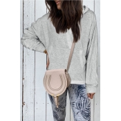 Lovely Hooded Collar Pocket Patched Grey Hoodies
