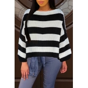 Lovely Leisure Striped Black Sweaters