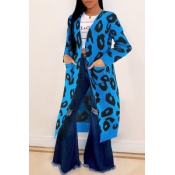 Lovely Leisure Leopard Blue Cardigans