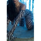 Lovely Sexy Zebra Stripe One-piece Jumpsuit