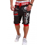 Lovely Casual Letter Printed Black Shorts