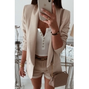 Lovely Casual Lapel Apricot Coat
