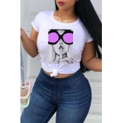 Lovely Trendy Printed Purple T-shirt