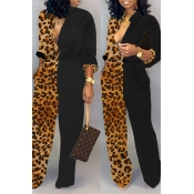 Lovely Casual Patchwork Black One-piece Jumpsuit