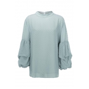 Lovely Casual Ruffle Design Light Green Plus Size 