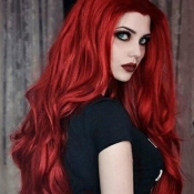 Lovely Chic Natural Looking Long Wavy Wine Red Wig