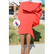 Lovely Trendy Patchwork Red Knee Length Skirt