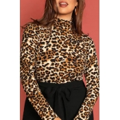 Lovely Trendy Leopard Printed Plus Size T-shirt