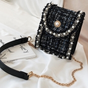 Lovely Trendy Nail Bead Design Black Messenger Bag