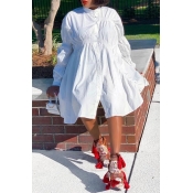 Lovely Casual Asymmetrical White Knee Length Dress