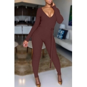 Lovely Trendy Skinny Brown One-piece Jumpsuit