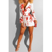 Lovely Casual Printed White Mini Dress