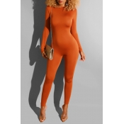 Lovely Casual Skinny Orange One-piece Jumpsuit