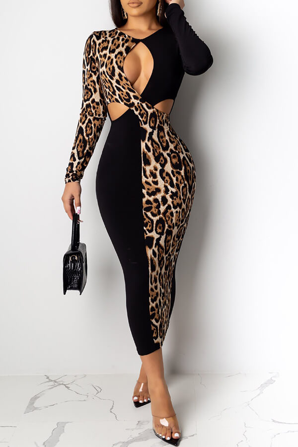 Lovely Sexy Hollow-out Black Ankle Length Dress