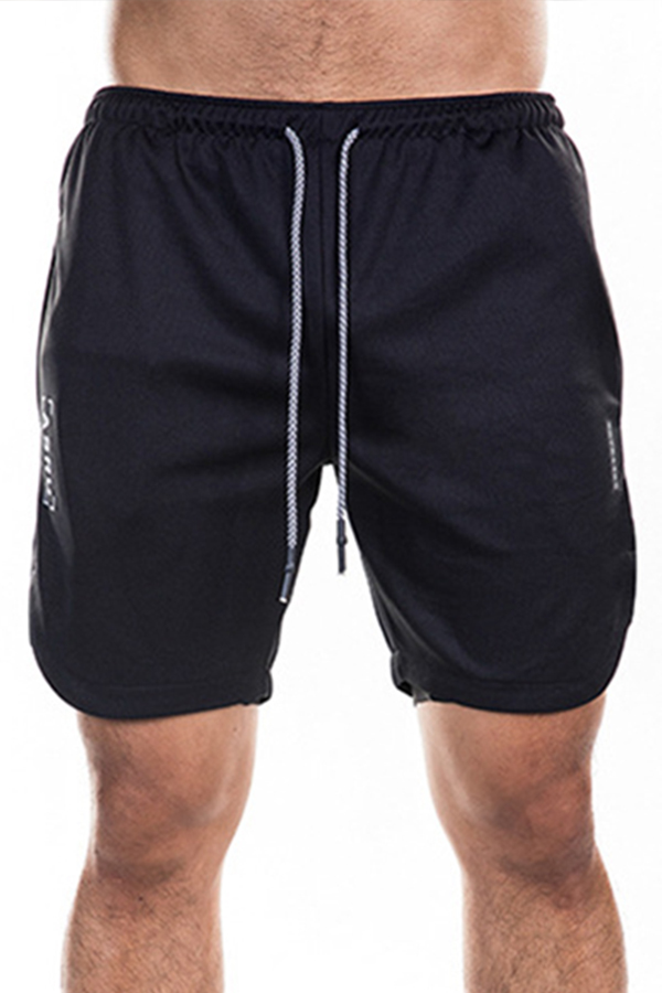 Lovely Sportswear Drawstring Black Shorts