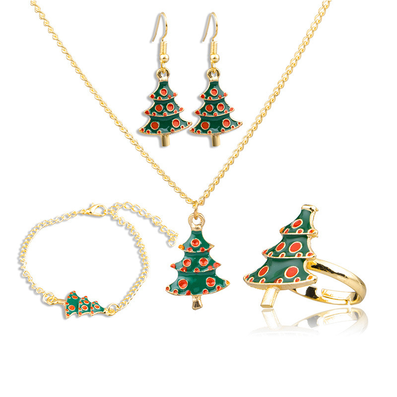 Lovely Christmas Day 4-piece Green Bracelet