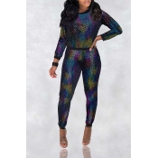 Lovely Casual Sequined Multicolor Two-piece Pants 