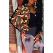 Lovely Trendy Camouflage Printed Gold Coat