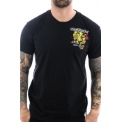 Lovely Street Printed Black T-shirt