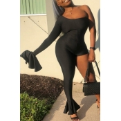 Lovely Sexy Asymmetrical Black One-piece Jumpsuit