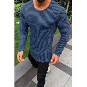 Lovely Casual Striped Blue T-shirt