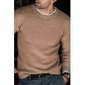Lovely Casual Basic Khaki Sweater