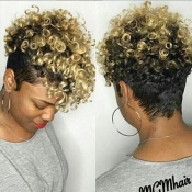 Lovely Trendy Short Curly Synthetic Gold Wigs