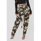 Lovely Casual Camouflage Printed Army Green Pants