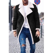 Lovely Casual Buttons Design Black Faux Suede