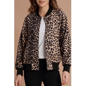Lovely Chic Leopard Coffee Jacket