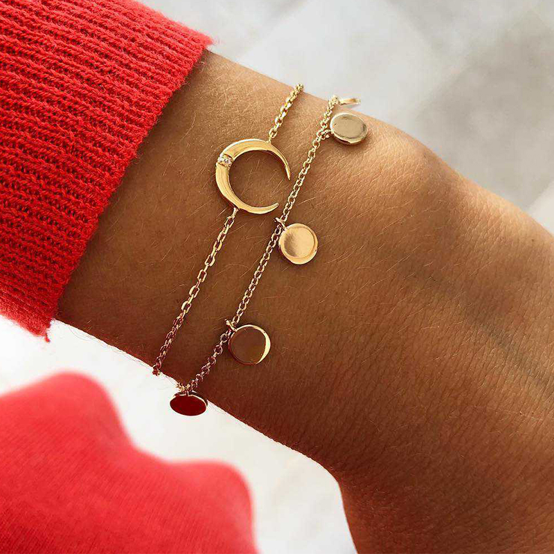 Lovely Trendy Layered Gold Bracelet