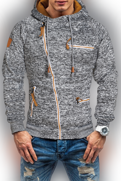 Lovely Casual Hooded Collar Light Grey Hoodie